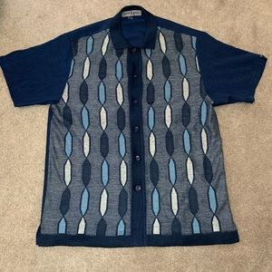 Michael Irvin 88 Knit S/S Button Up Bowling Shirt